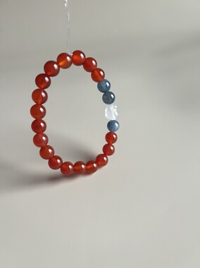 孤品冰红血滴蓝晶荔枝冻新中式国风女款手串本命红新年手链送闺蜜