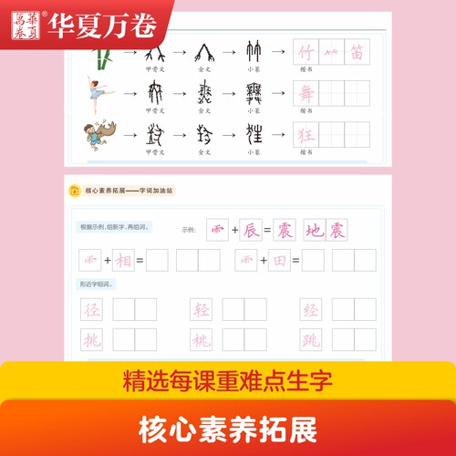 2021秋华夏万卷 小学生同步写字课语文五年级上册正楷部编人教版 刘腾之 五年级上课本同步描红临写练字帖赠古诗文默写本 - 图2