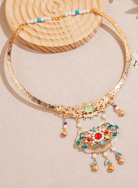 古风景泰蓝璎珞项圈马面裙配饰