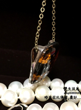 双生彼岸 925纯银项坠 波兰工艺琥珀项坠 秋思