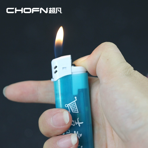 Белая прозрачная пластиковая электронная одноразовая зажигалка, делается под заказ