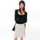 Ear-free satin lace polka dot skirt