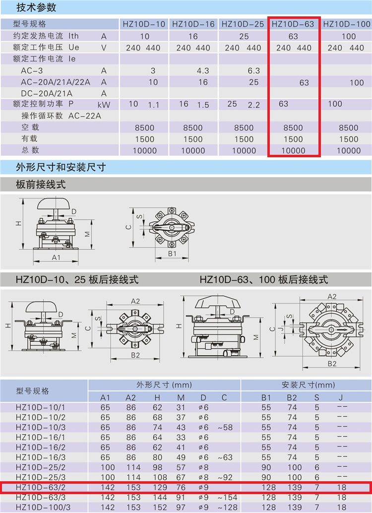 长江开关厂长信HZ10D63 63E91转换电路控制电动机 - 图2