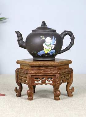 实木奇石底座花瓶盆景佛像摆件工艺品泰山石头根雕托架托茶道茶具