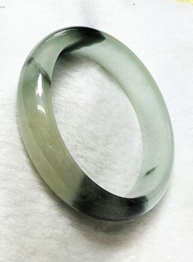 特价清仓玉手镯冰种冰飘花正圈玉镯子翡翠色翠玉带绿色紫罗兰手镯