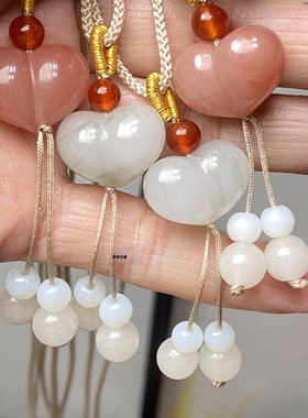 天然天山翠桃花酿屁桃吊坠diy饰品配件小提溜小吊坠手链手串饰品