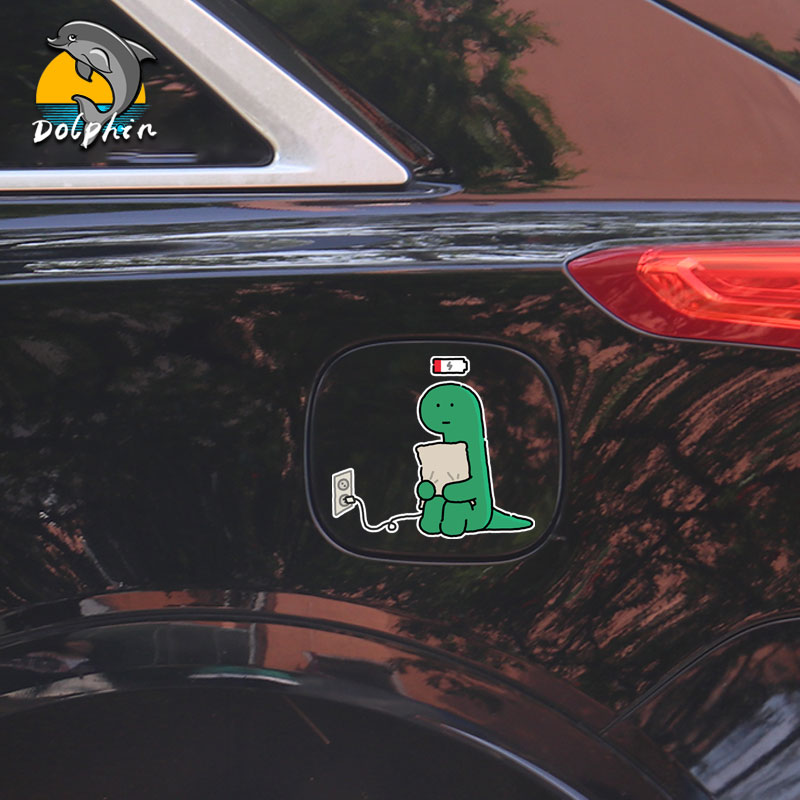 joguman乔古漫治愈系小恐龙反光车贴电动摩托车身后窗玻璃装饰贴 - 图1