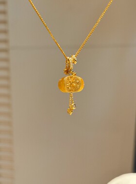 新品勾丝黄玛瑙项链显白衬肤小众