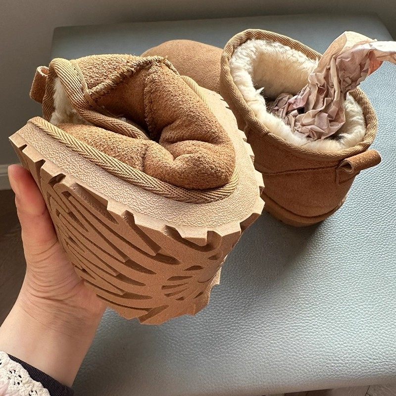 断码清仓捡漏~冬季3CM低跟真皮雪地靴女短靴加厚加绒保暖防滑棉鞋,淘宝优惠券,粉丝福利购,淘宝优惠卷