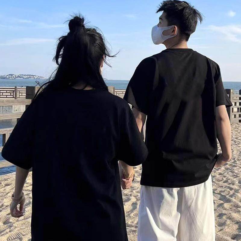 WASSUP潮牌美式休闲情侣款男女秋冬季重磅短袖t恤纯棉加绒打底衫