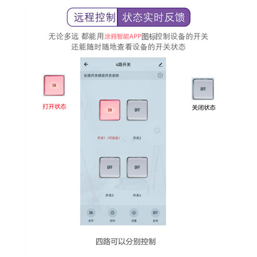 涂鸦智能点动互锁自锁智能开关控制WiFi四路模块天猫精灵小爱 - 图2