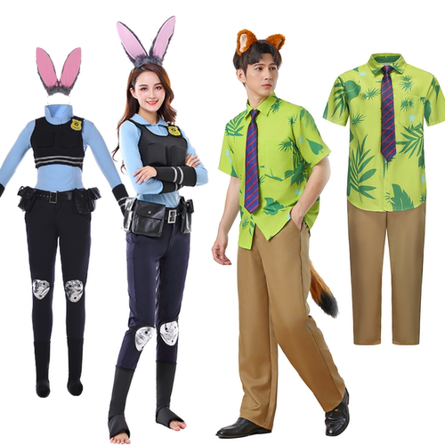 万圣年会节疯狂动物城尼克狐狸兔子警官朱迪cosplay漫展男女服装 - 图0