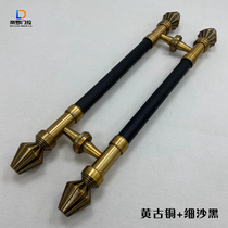 Upscale European-style antique big door handle ancient bronze glass door handle hotel black stainless steel push-pull wooden door armrests