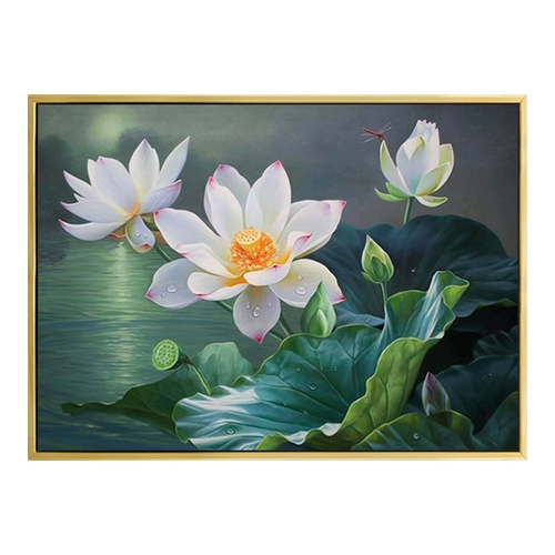 Mona Lisa Lotus Rhyme Cross Emelcodery 2024 Новая линия вышитая лотос лотос гостиная большая современная минималистская спальня