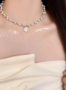 女款夏季山茶花百搭锁骨链项链时尚