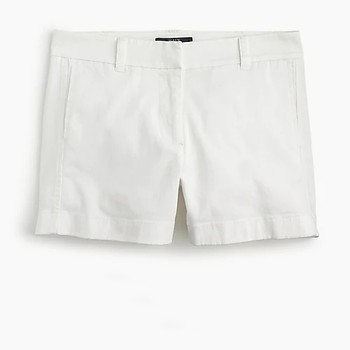 American J family CHINO SHORT ສະດວກສະບາຍໃນລະດູຮ້ອນບາງໆ elastic cotton daily versatile casual shorts, ສີຂາວ