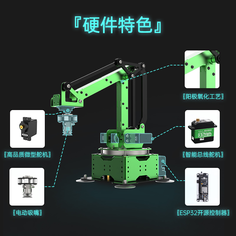 机械手臂 MaxArm智能总线舵机ESP32可编程 Python开源码垛机器人-图0