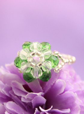 diy庙会地摊货源编织双层花戒指