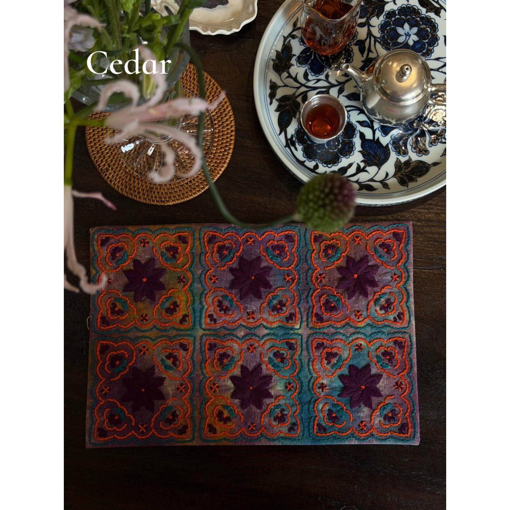 Hand embroidered Tang tea banquet table mats Chinese style high-end high-end tea sets dry tea mats
