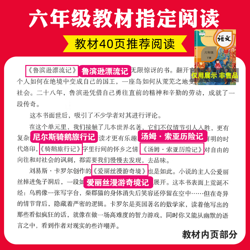 全套4册 鲁滨逊漂流记六年级下册必读的课外书正版原著完整版汤姆索亚历险记爱丽丝漫游奇境尼尔斯骑鹅旅行记鲁滨孙快乐读书吧6下 - 图0