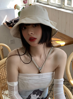 日系渔夫帽纯棉开叉蝴蝶结百搭