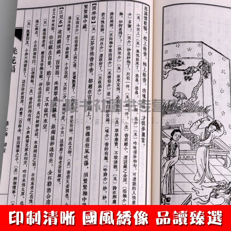 中华线装文库桃花扇清代孔尚任原著宣纸线装竖版繁字中国古典文学名家名剧本侯方域李香君爱情故事书籍函套精装收藏礼品书籍_虎窝淘
