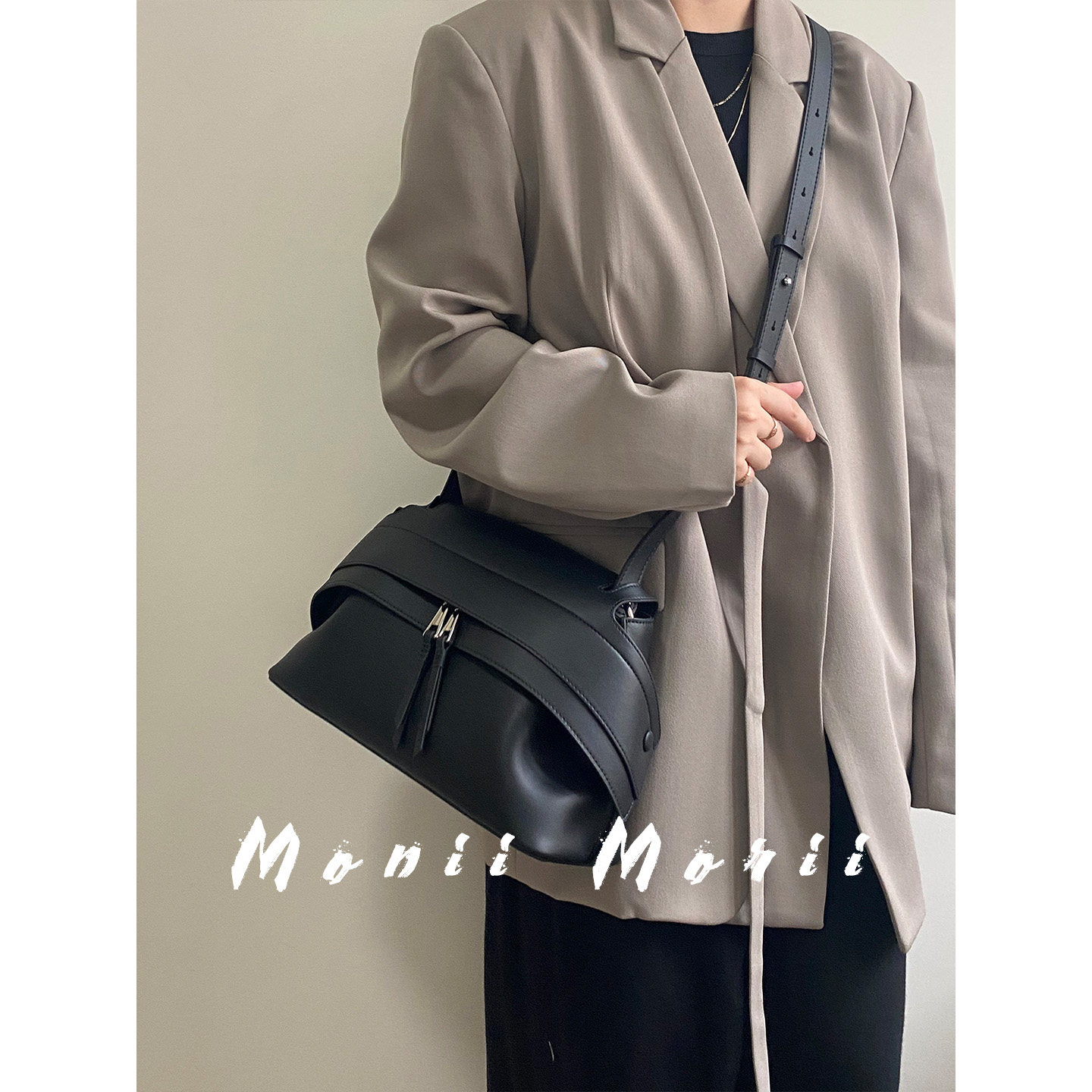 怪兽君小众真皮腋下包时尚个性大嘴包斜挎包女包包通勤单肩包牛皮,淘宝优惠券,粉丝福利购,淘宝优惠卷