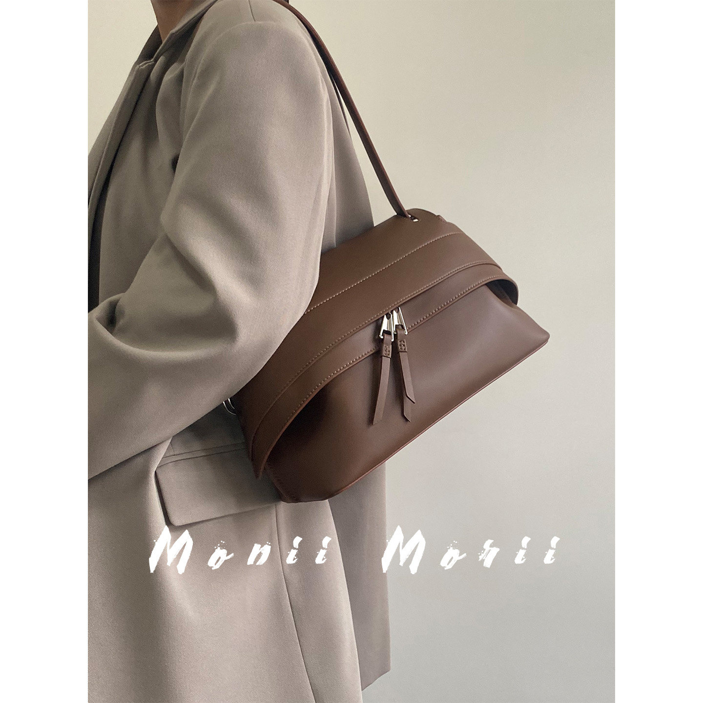 怪兽君小众真皮腋下包时尚个性大嘴包斜挎包女包包通勤单肩包牛皮,淘宝优惠券,粉丝福利购,淘宝优惠卷