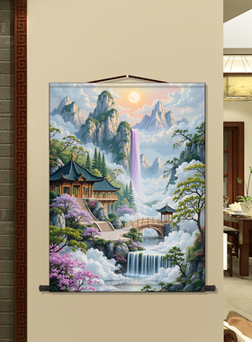 仙家堂口山水画仙堂背景挂画