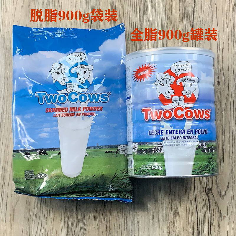 荷兰进口TwoCows双牛淘高斯高钙全脂/脱脂成人学生老年牛奶粉900g - 图2