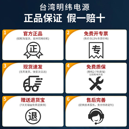 台湾明纬开关电源24v灯带变压器220V转12V5V伏LRS-100/350直流NES - 图2
