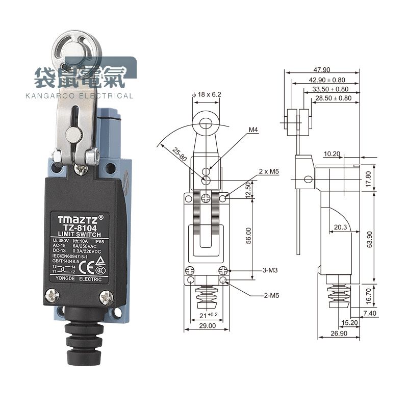 TMAZTZ永得行程微动限位开关TZ-8108/8104/8107/8122/8166/8168 - 图0