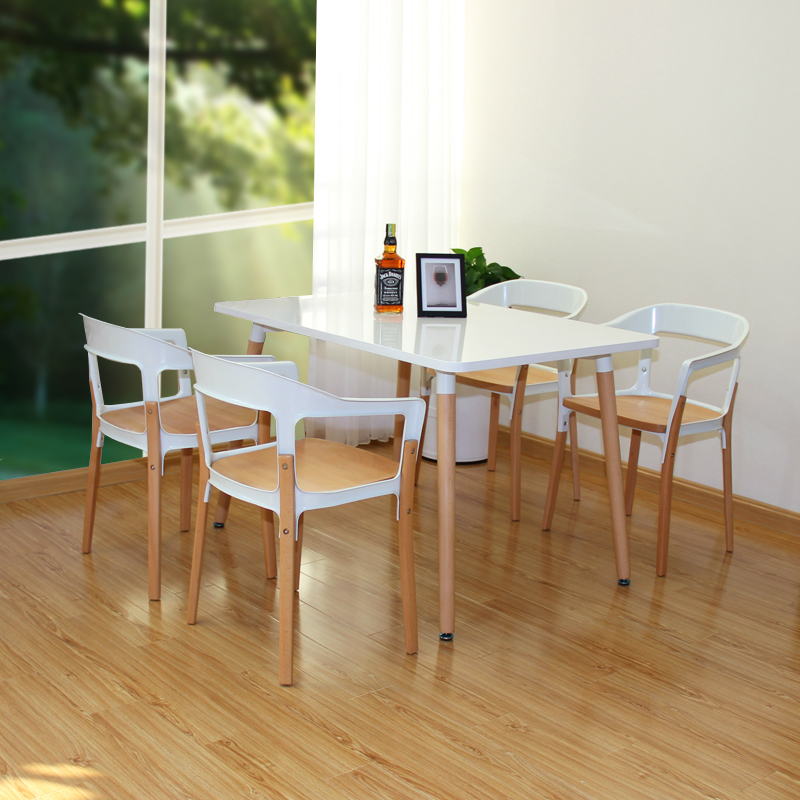 北欧实木餐椅小户型家用扶手椅子高端简约餐厅餐桌椅咖啡休闲椅子-图1