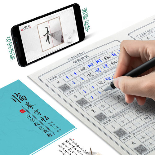 （杨子实行书字帖套装 描红/凹槽）成人行书手写体快写字帖 行书技法心灵美文名著名言千字文诗歌散文节选字帖 行楷硬笔书法字帖 - 图0