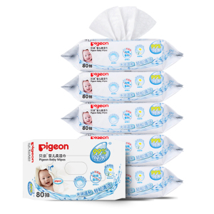 贝亲新生婴幼儿湿巾80抽*6包