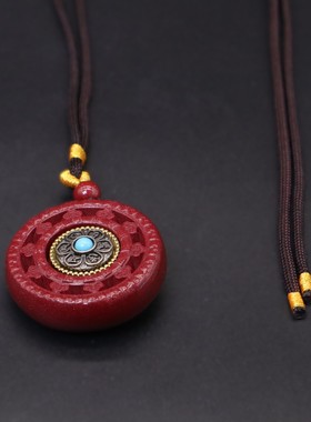 保真高含量朱砂吊坠六字真言