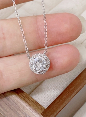 s925纯银单颗锆石十字链女项链