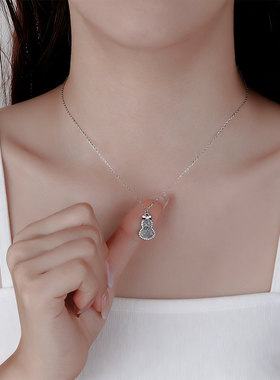 足银999纯银冰糖葫芦项链女