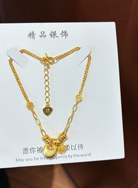 足银999纯银胖福盘缠手链女