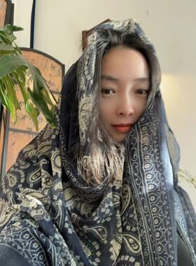 防晒围巾披肩围巾蝉昭复古