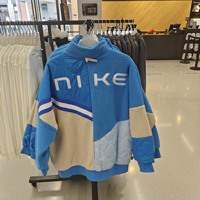 正品Nike/耐克百搭简约冬季女款摇粒绒保暖运动外套 FB1821-435