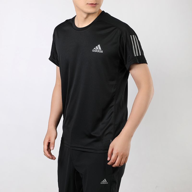 Adidas/阿迪达斯男子圆领宽松透气训练速干运动休闲半袖T恤FS9799 - 图0