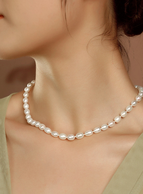 Dara/戴拉925纯银淡水小米珍珠项链女2025新款爆款锁骨链颈链