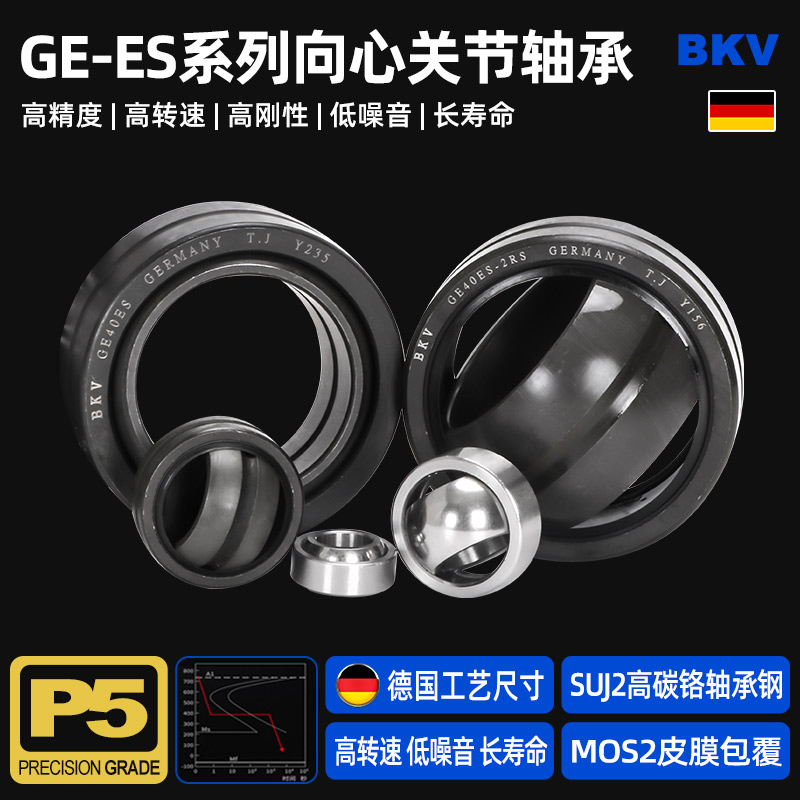 进口球形向心关节轴承GE10/12/15/17/20/25/30/35/40/50/60ES-2RS - 图0