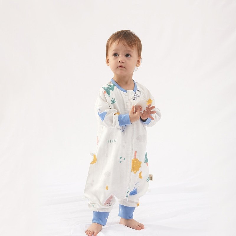 水星儿童春夏款分腿睡袋悦柔长袖纱布A类宝宝防踢被婴儿抗菌,淘宝优惠券,粉丝福利购,淘宝优惠卷