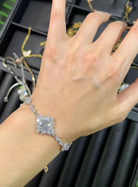 日韩风ins满钻锆石交叉几何手链