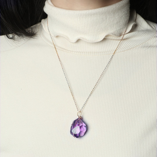 Pro-crystal natural amethyst pendant necklace for women