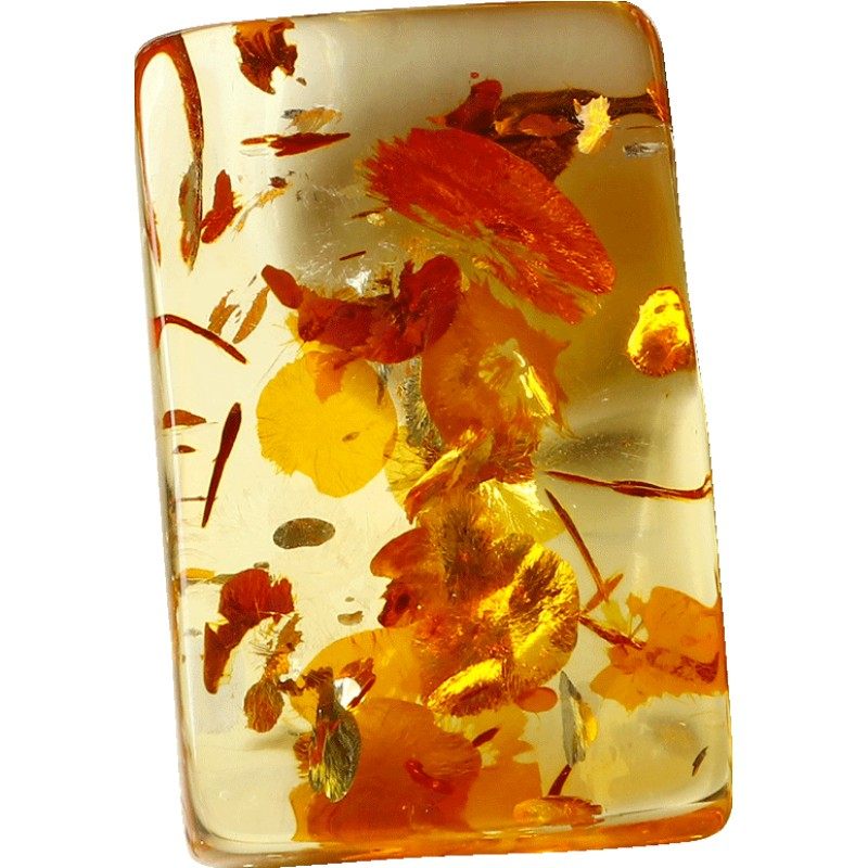 天然净水级花珀女款异象植物项坠 亲宝水晶项坠/吊坠