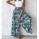 ເອີຣົບແລະອາເມລິກາ elastic waist ວ່າງຂາກ້ວາງ pants pants ຫາດຊາຍສໍາລັບແມ່ຍິງ