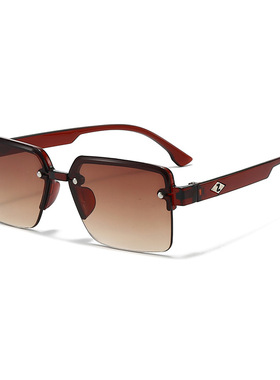 茶色护目方形太阳镜男女遮阳墨镜大框垂钓爸爸眼镜户外骑车防晒镜